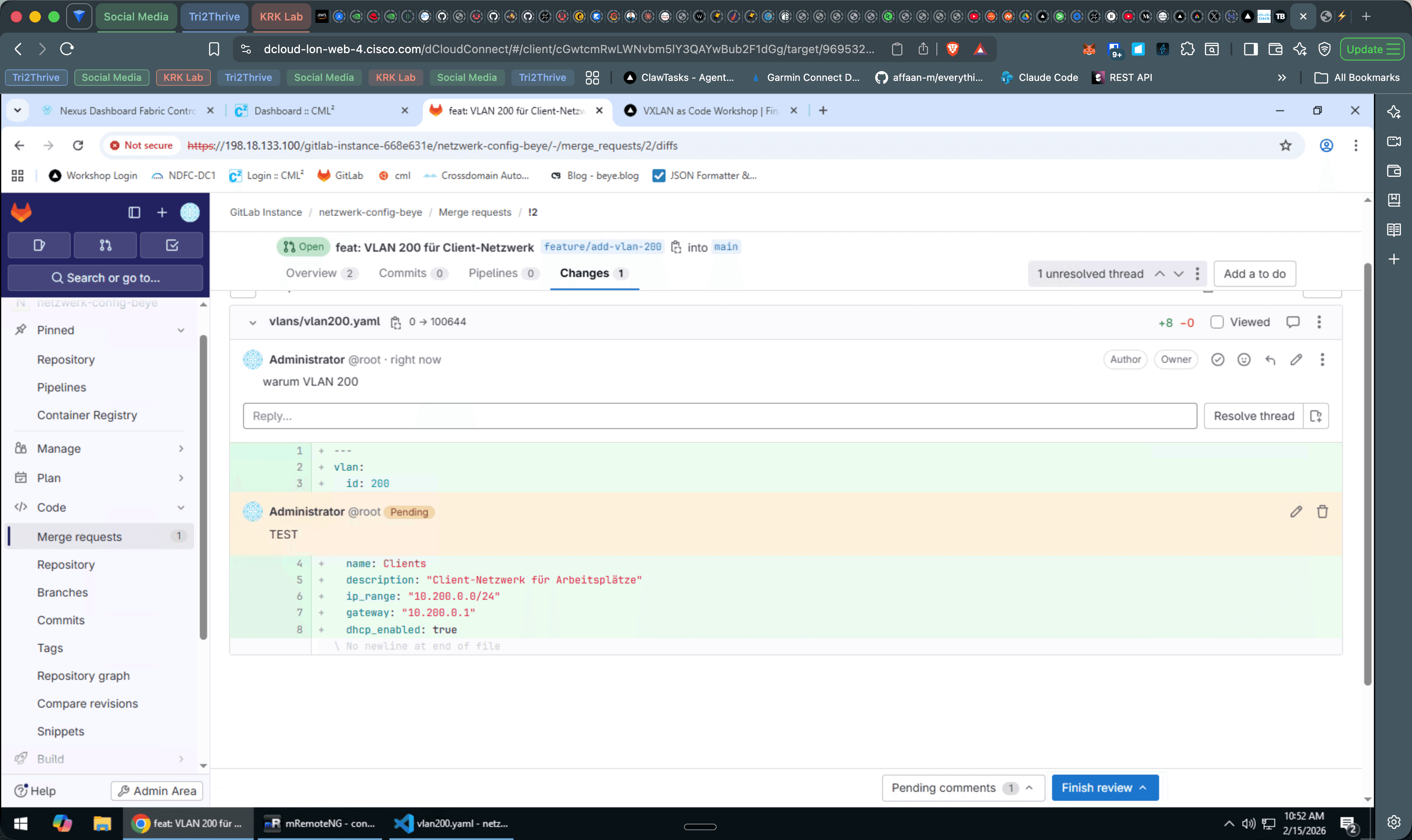 GitLab Code Review mit Inline-Kommentaren und Suggestions